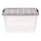 IRIS® Stack & Pull™ Clear Storage Box with Gray Lid